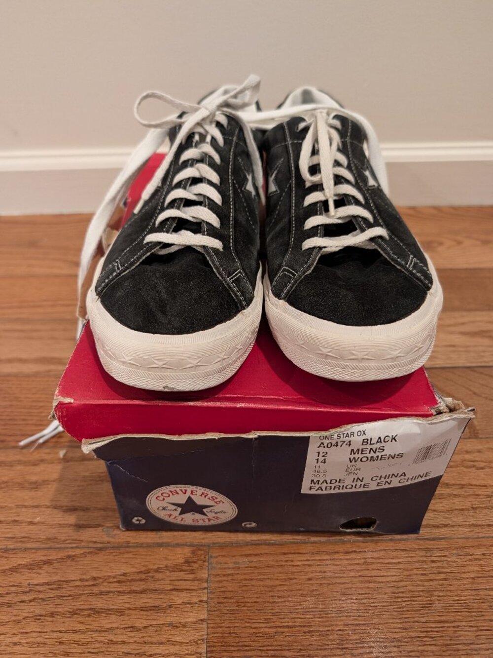 Vintage 1990s Black Converse One Star Ox, Size 12